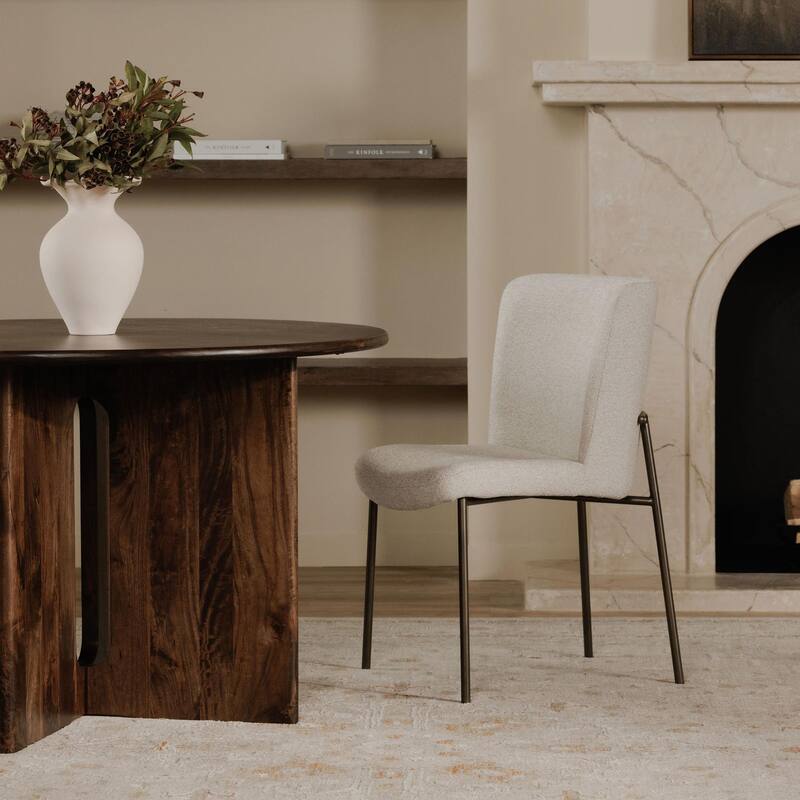 NADAAL STUDIOS Brelline, Round Dining Table With Cross Legs - 48"W x48"D x30"H