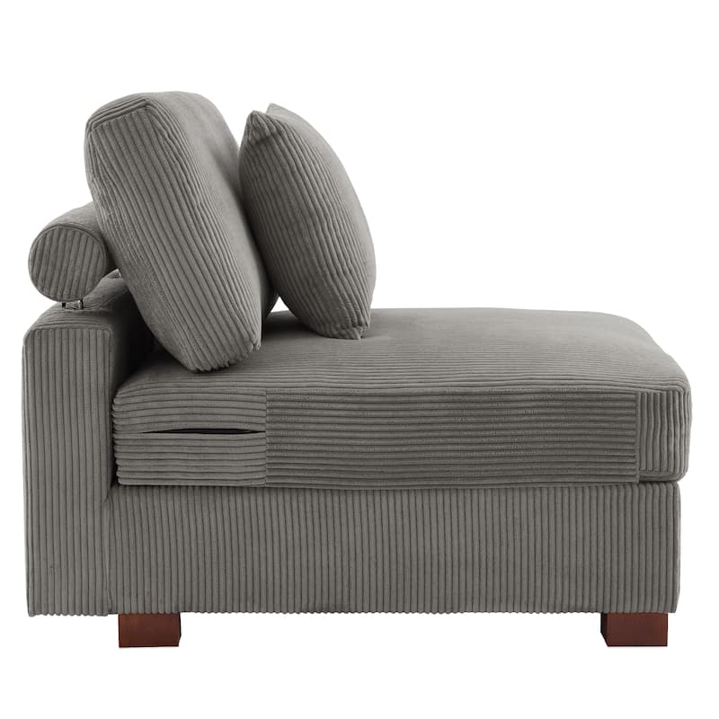 Corduroy Armchair Sofa Corner Chairs With Pillows