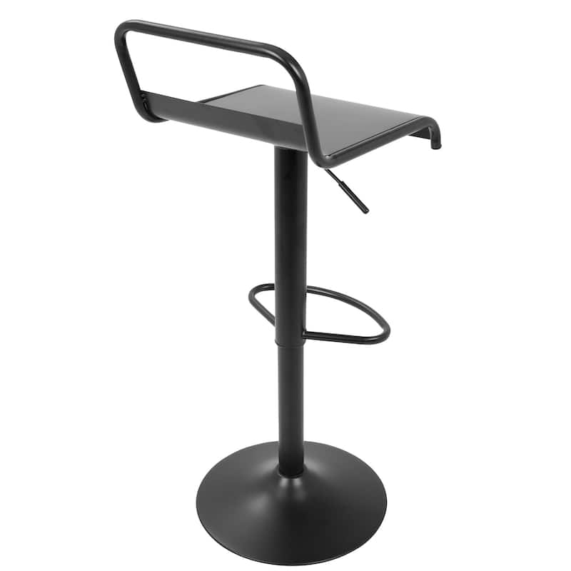2 Black Finish Industrial Style Swivel Metal Barstools 37.5"