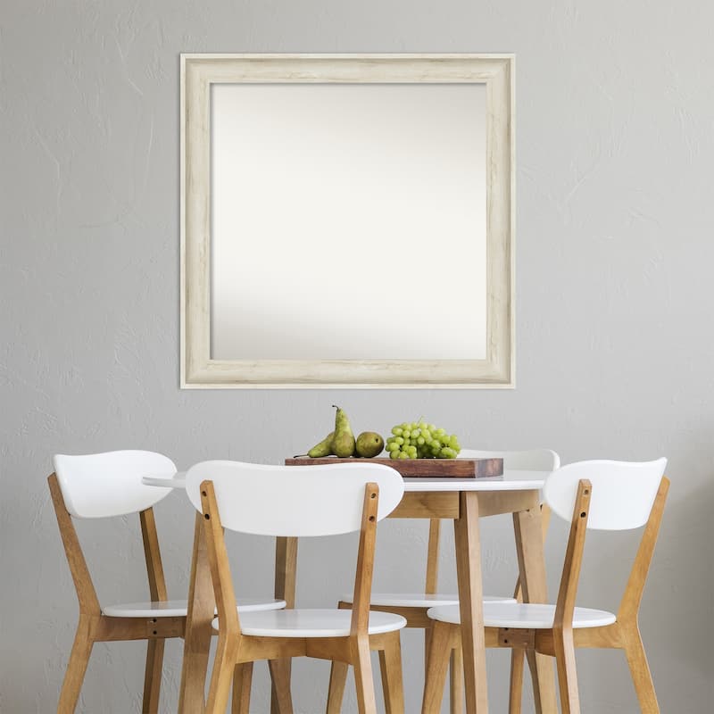 Non-Beveled Wall Mirror - Regal Birch Cream Frame