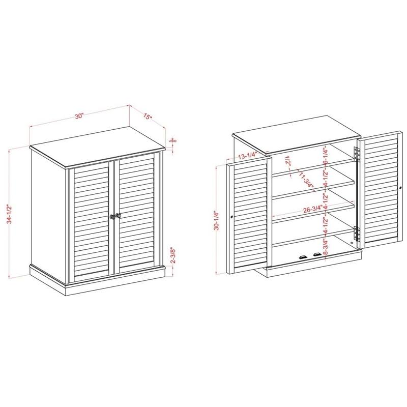30'' Modern Transitional Design 1pc Shoe Cabinet Adjustable Shelves