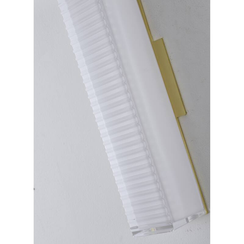 1-Light Matte Brass LED Wall Sconce With A Clear Frosted Glass Shade