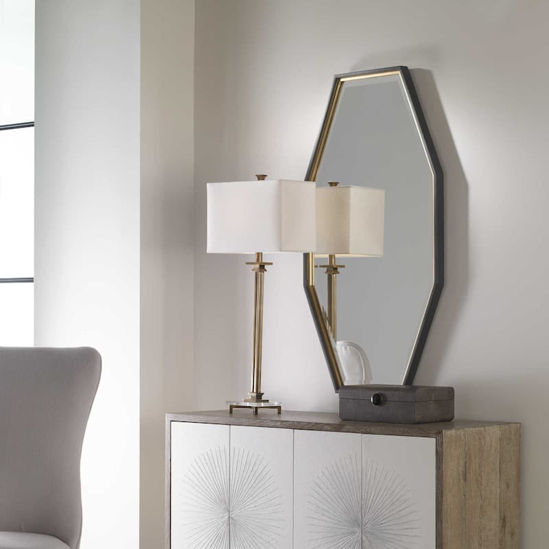 Uttermost Savion 24"W Contemporary Urban Octagon Wall Mirror