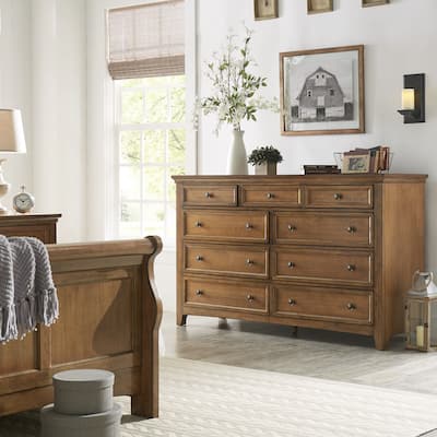 Ediline 9-Drawer Wood Modular Storage Dresser and Mirror by iNSPIRE Q Classic