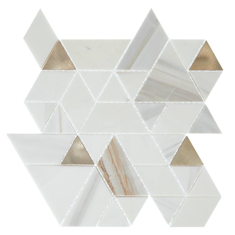 Daltile Pietra Divina Marble Natural Stone Spectrum Mosaic in Polished (10 PC Per Carton) (9.60 SQFT Per Carton)