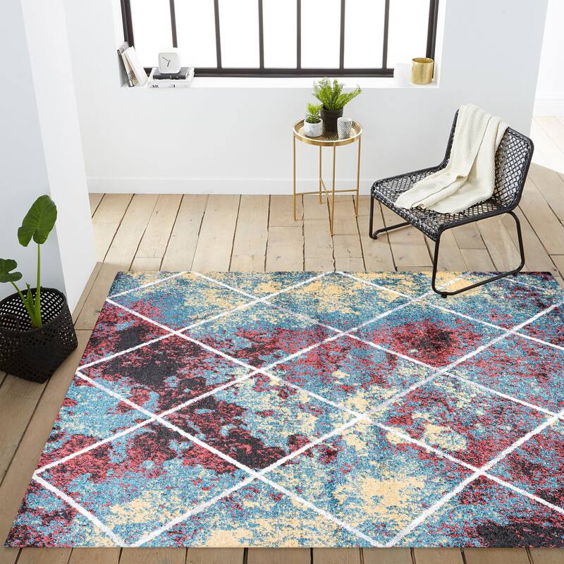 JONATHAN Y Viscon Minimalist Diamond Trellis Area Rug