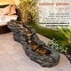 preview thumbnail 5 of 9, Alpine Corporation 76" Long Outdoor Tiering Rocky River Stream Water Fountain with LED Lights