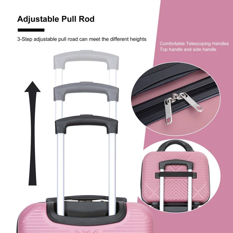 Stylish Luggage Lightweight Luggage, 4-Piece Set with Spinner Wheels and Cosmetic Case, for Boarding and Travel