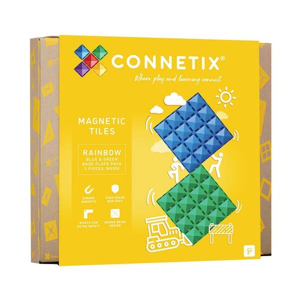 slide 2 of 8, Connetix Magnetic Tiles Rainbow Blue & Green Base Plate, 2 Pieces Rainbow - Kids