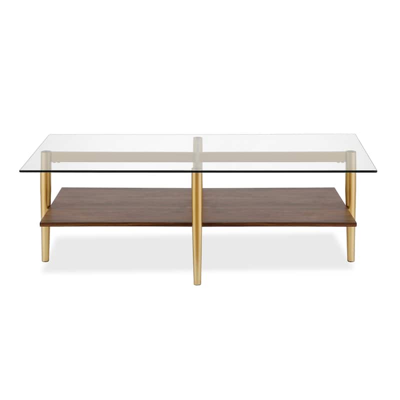 Otto 47" Wide Rectangular Coffee Table with MDF Shelf - 47" Wide
