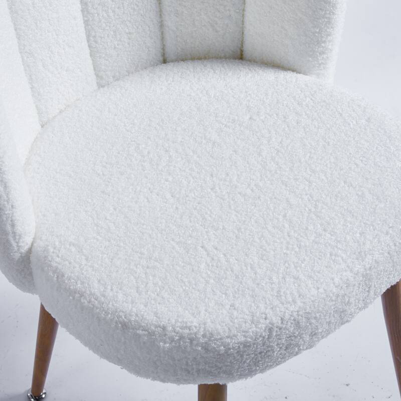 White 23.62" Accent Chairs with Iron Legs (Set of 2)