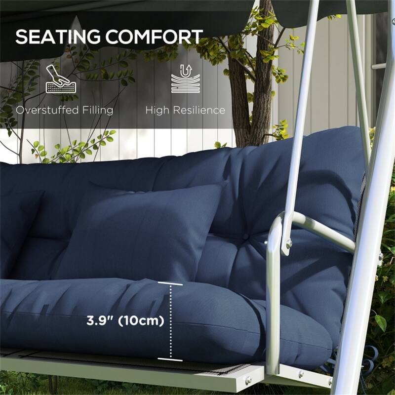 4 Piece Tufted Bench Cushion Set Seat Back and Pillows Polyester Indoor Outdoor 59 Inch Bench - 59" L x 19.75" W x 4" H