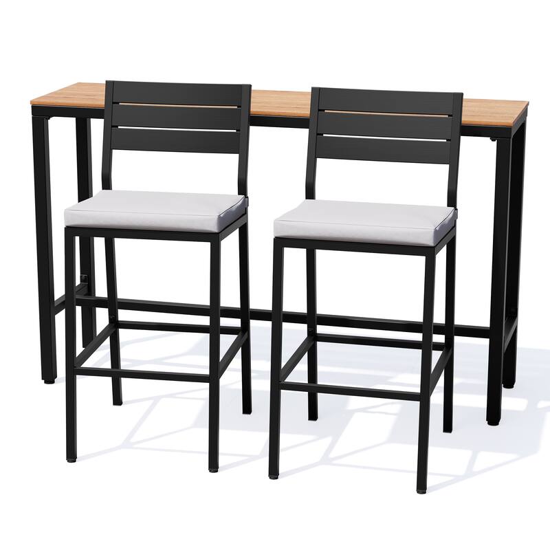 Outdoor Patio Barstool Bar Stools with Rectangle Bar Table