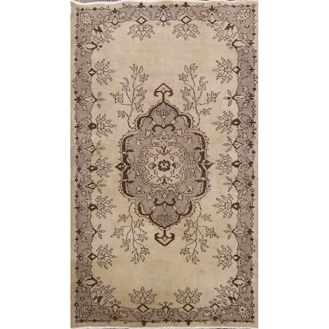 Floral Anatolian Turkish Oriental Area Rug Wool Handmade Foyer Carpet - 3'11" x 6'10"