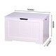 preview thumbnail 9 of 7, 29.9”L White Lift Top Entryway Storage Chest/Bench with 2 Safety Hinge, Wooden Toy Box