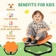 preview thumbnail 3 of 7, Qaba Sensory Spinning Chair, Flower Shaped for Autism, Kids, Toddlers, Training Body Balance & Coordination, Orange