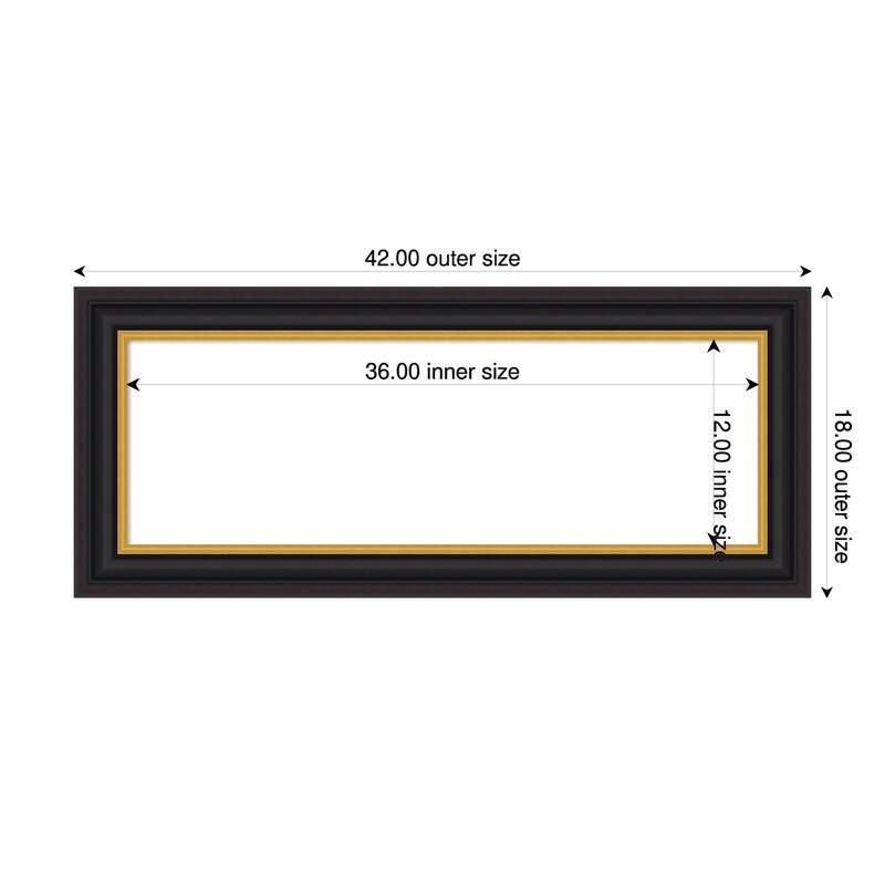 Sierra Framed Dry Erase Magnetic Board - 42 x 18 in - Sierra Black Brown