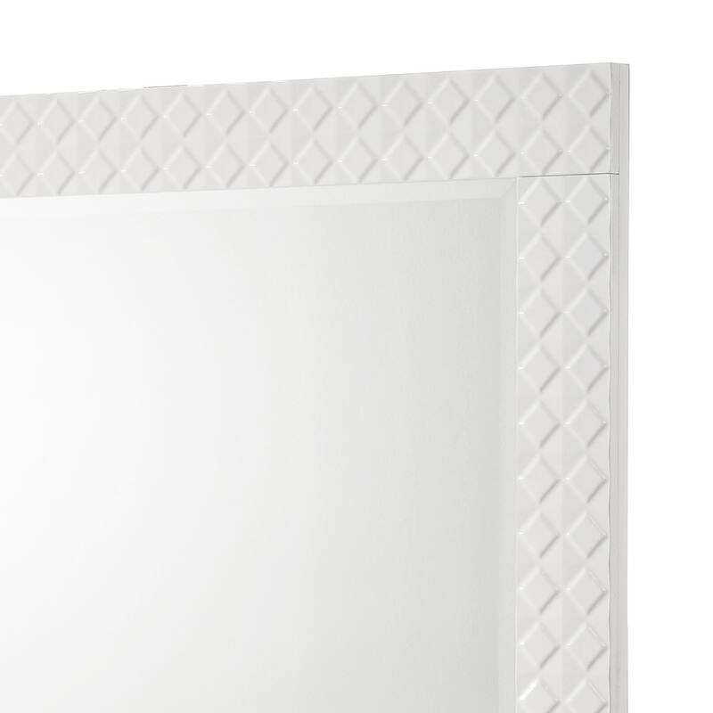 Ivon Dresser Mirror, White High Gloss Finish, Rectangular 37 Inch