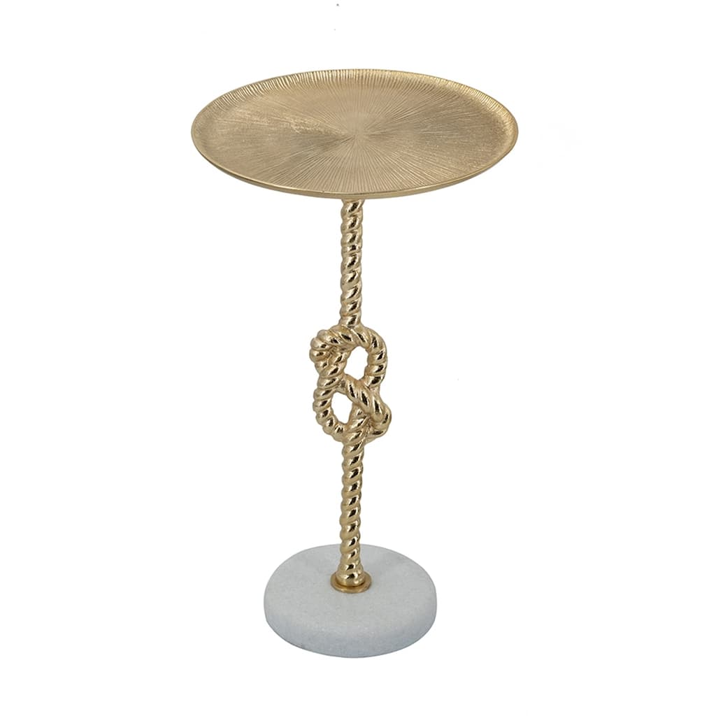 Unique Side Table Sofa Table Decorative Table for Living Room, Coffee Table Gold White End Table Tea Table