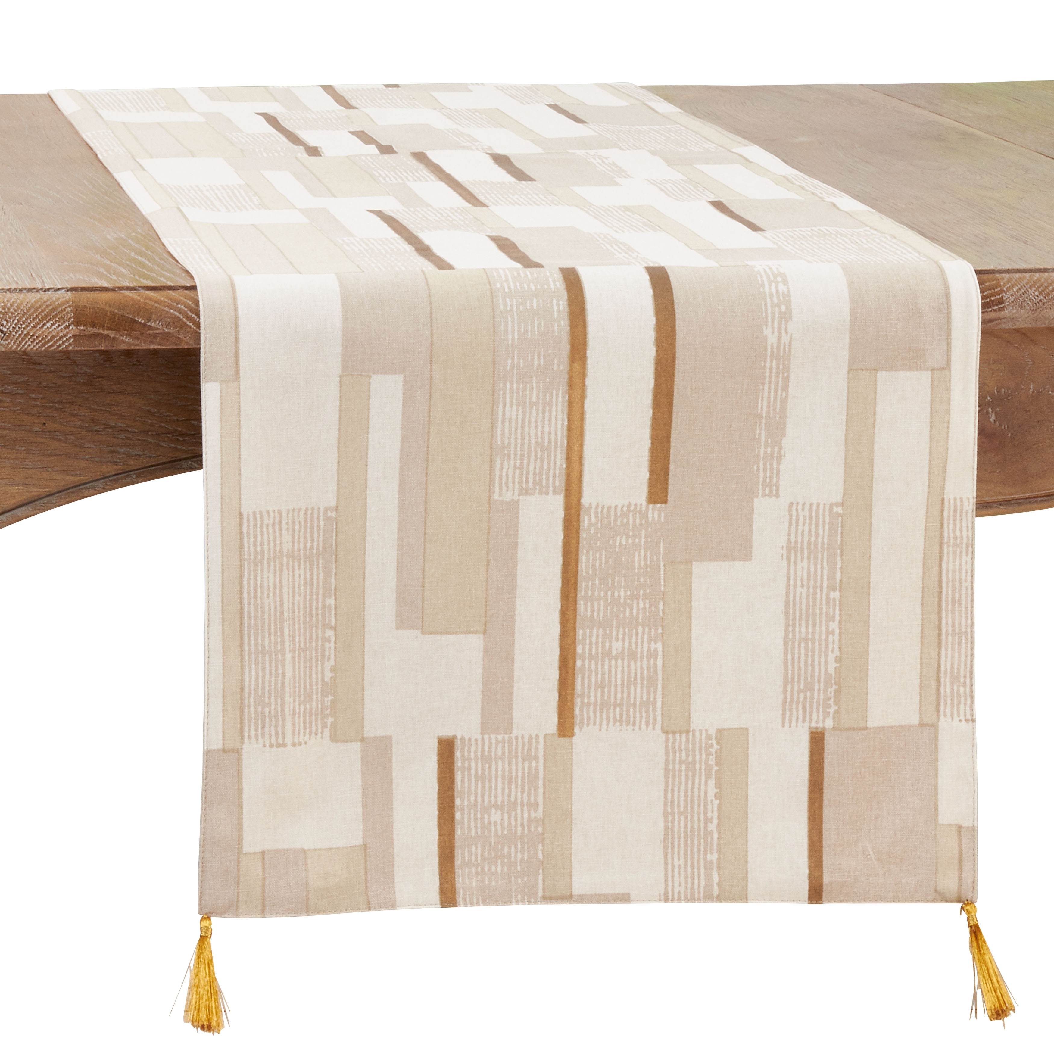 Foil Table Runner With Geometric Print - 16"x72"