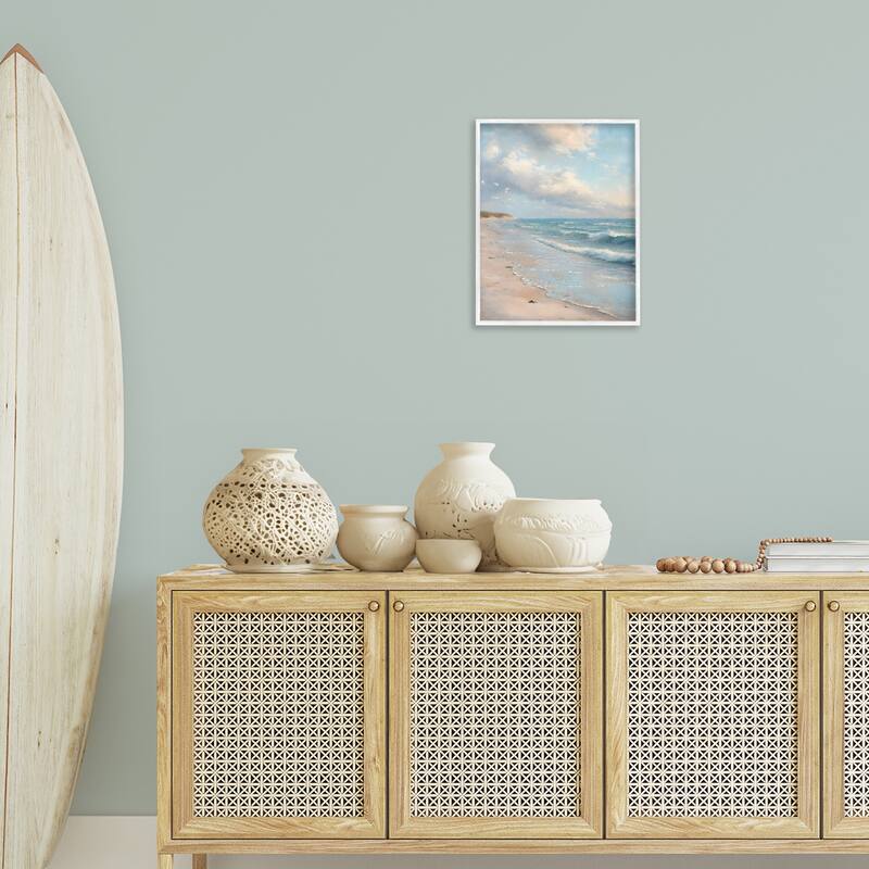 Stupell Where Seagulls Fly Beach View Framed Giclee Art Design By Franklyn Gregory