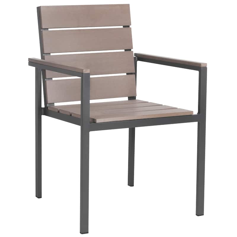 SAFAVIEH Outdoor Kennedi Chair - Taupe (Set of 2) - 23Wx22Dx33H