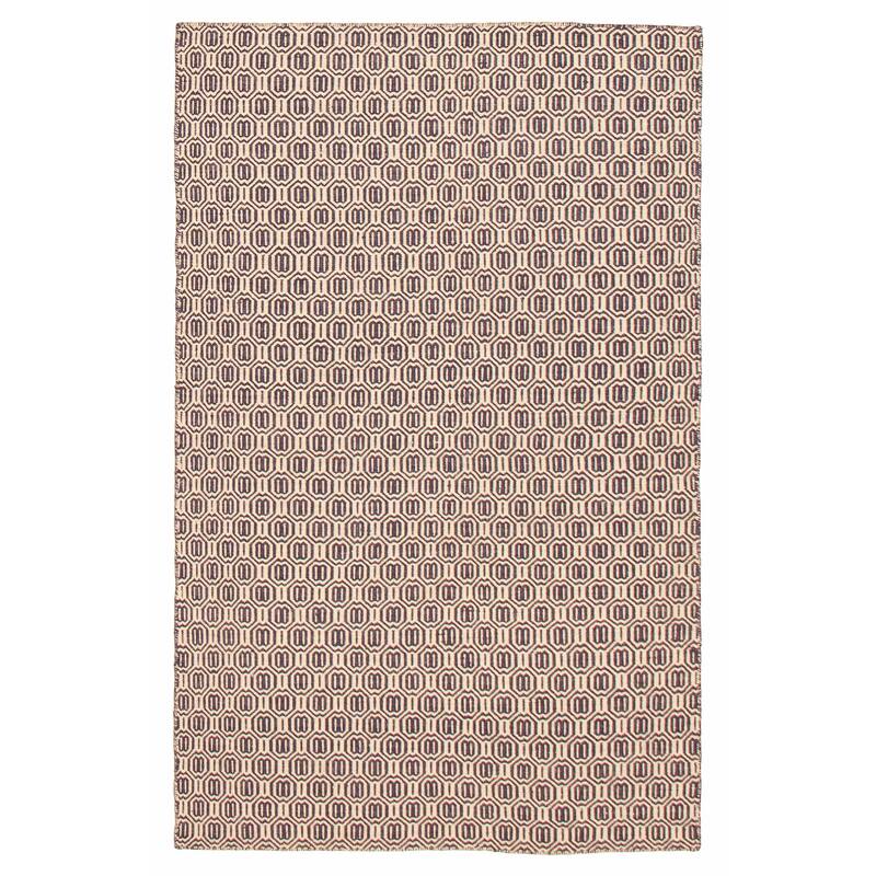 Nevada Cream, Purple Kilim 5'0" x 7'8" - 5'0 x 7'8 - Cream/ Purple - 5'0 x 7'8