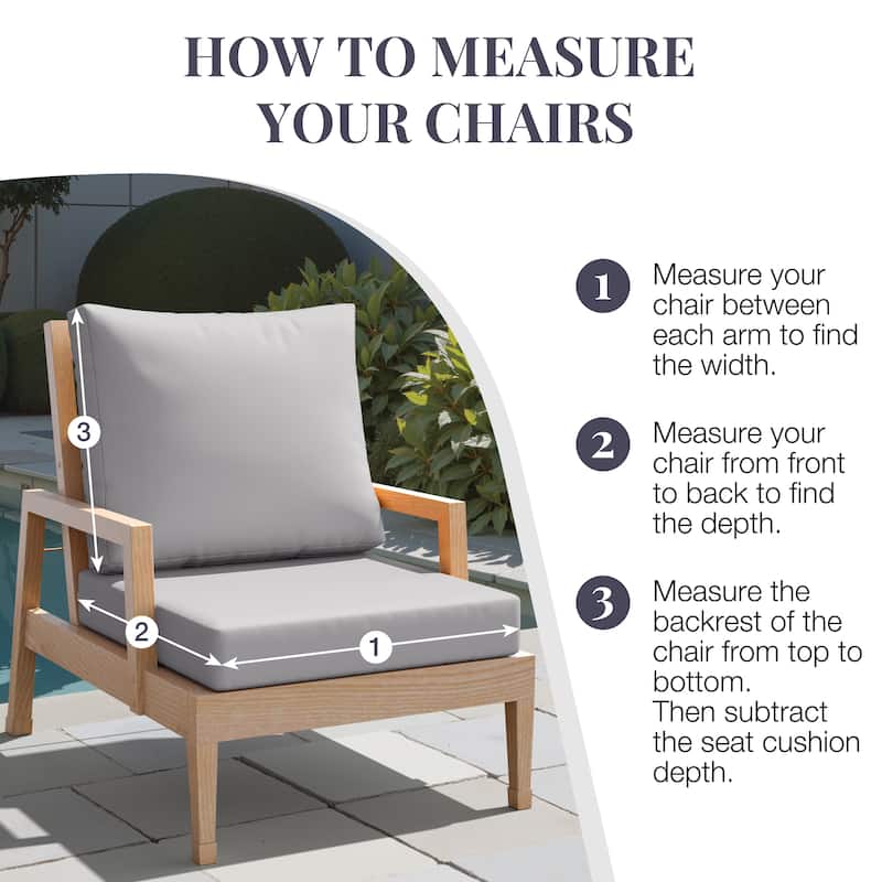 24''x24'' Outdoor Patio Seat Cushion Set with Removable Cover