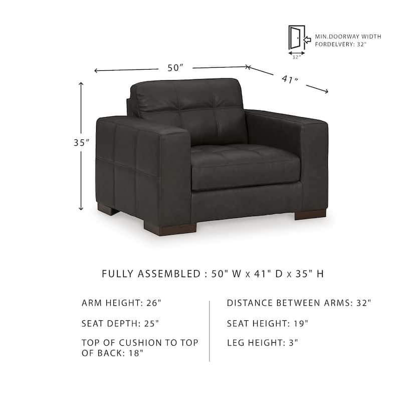Signature Design by Ashley Luigi Thunder Oversized Chair - 50"W x 41"D x 35"H