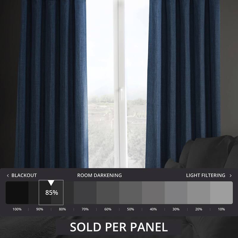 Exclusive Fabrics Faux Linen Room Darkening Curtain (1 Panel)