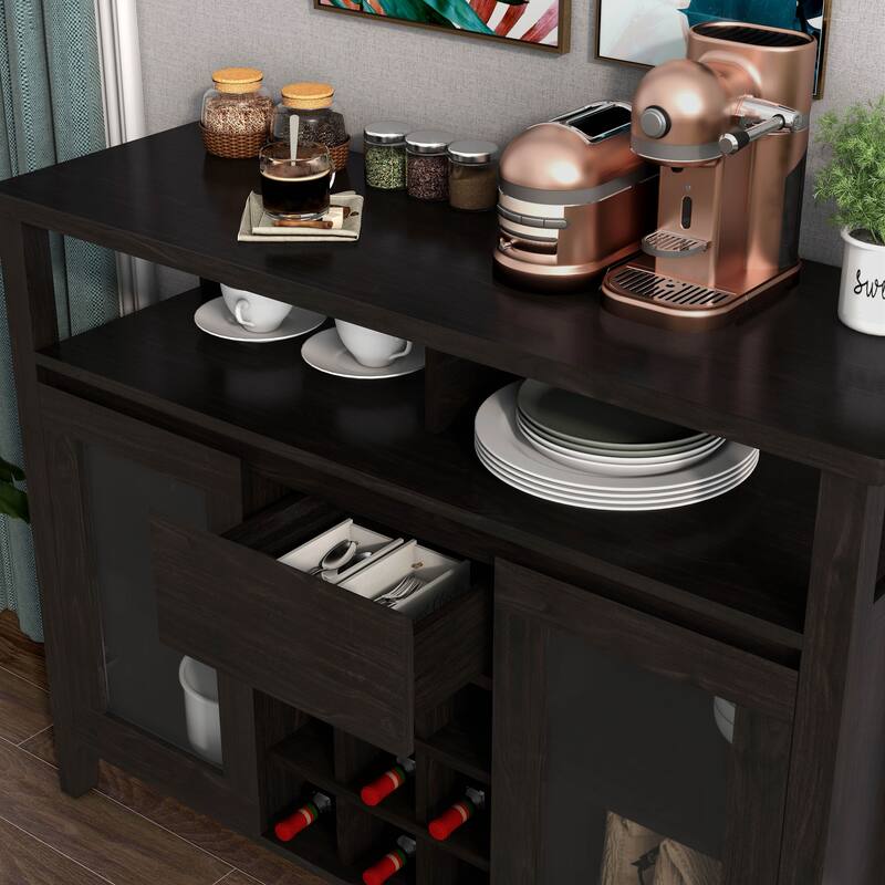 DH BASIC Transitional Espresso 9-bottle Storage Buffet by Denhour