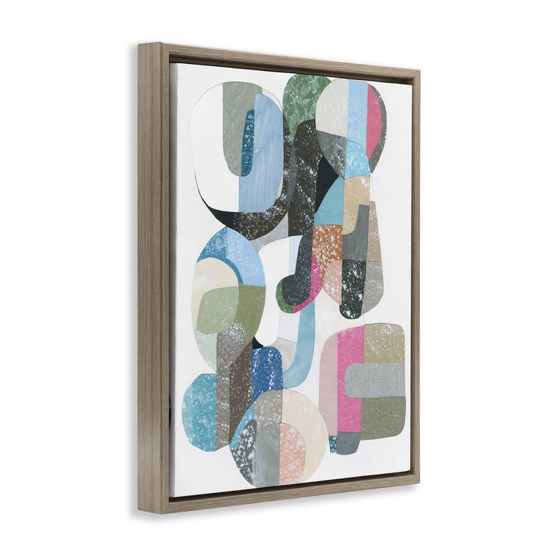 Stupell Pastel Shapes Intertwined Framed Floater Canvas Wall Art Design By Coco Good