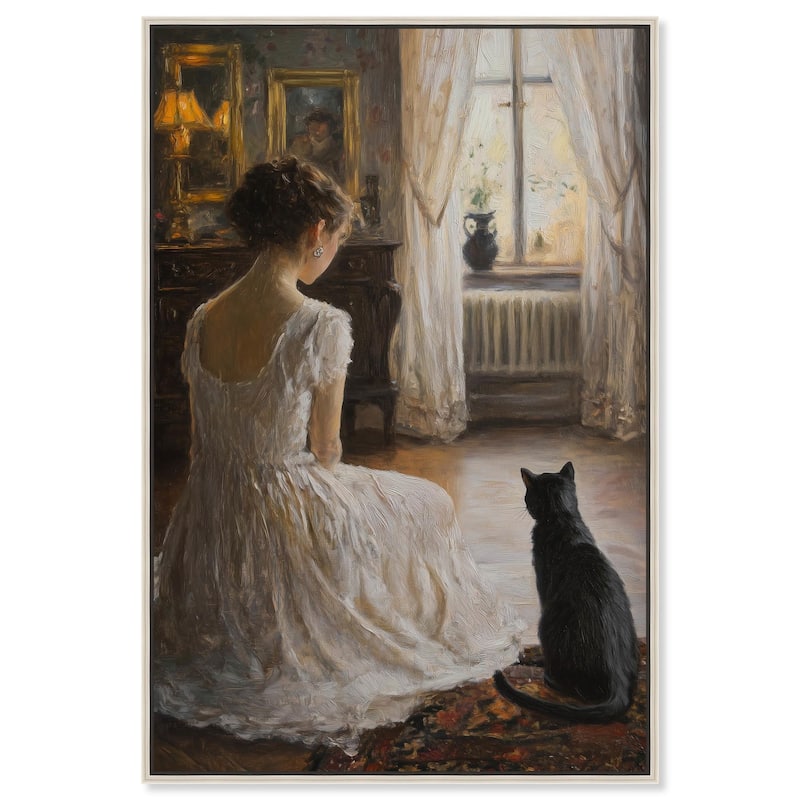 Her Faithful Companion Canvas by Art Remedy - Silver - 16" x 24"