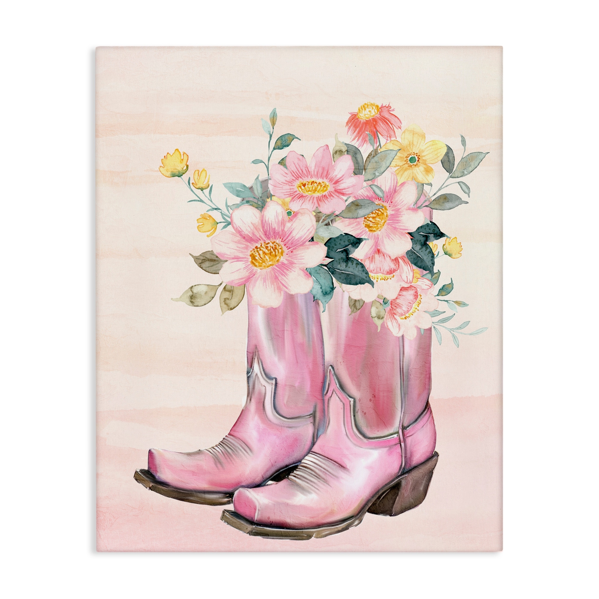 Stupell Wildflower Floral Boots Canvas Wall Art Design By Kim Allen
