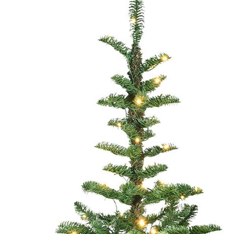 HomeRoots 7' Pre Lit Sparse Fir Christmas Tree - Green - 55.00 in. x 84.00 in. x 55.00 in.