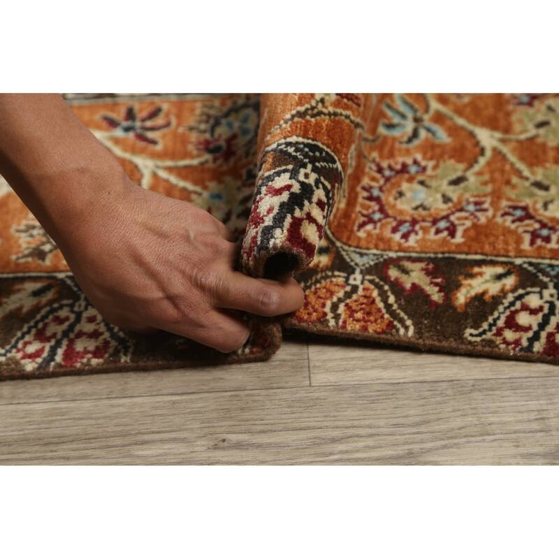 Vegetable Dye Garden Design Heriz Serapi Oriental Area Rug Handmade - 7'11" x 9'8"