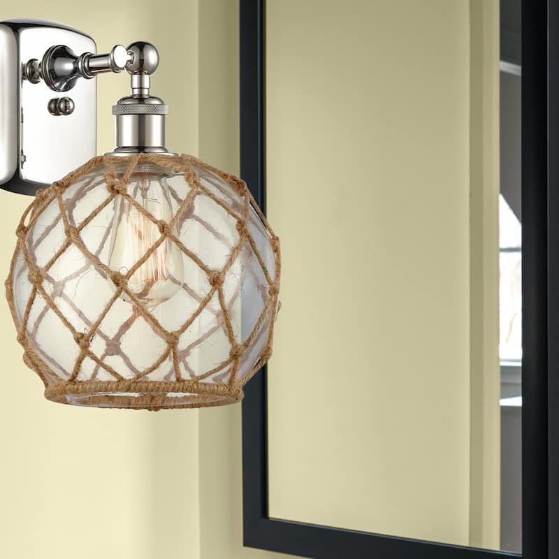 Innovations Lighting Farmhouse Rope 13" Tall Bathroom Sconce