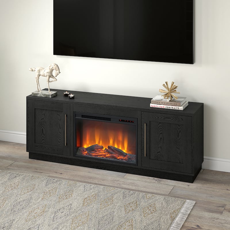 Tillman Rectangular TV Stand with Log Fireplace for TV's up to 75"