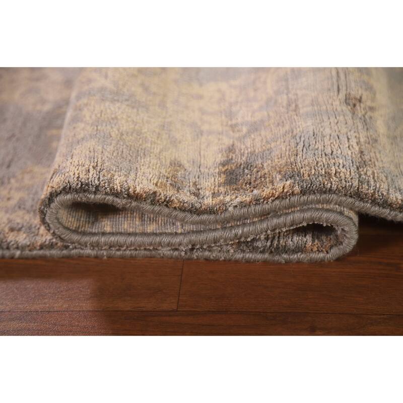 Abstract Oriental Area Rug Hand-Knotted Wool Carpet - 5'2"x 7'9"