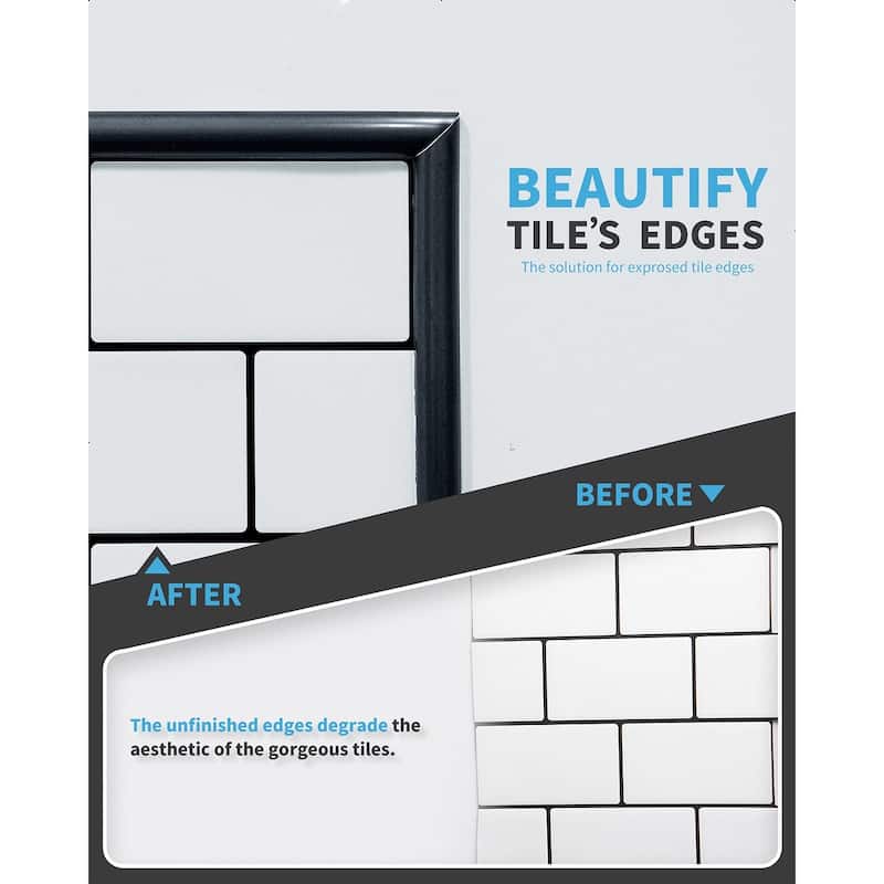 Art3d 10 Ft Peel and Stick Trim for Backsplash Tile Edge, Self-Adhesive Liner for Corner Decor in Stainless Steel