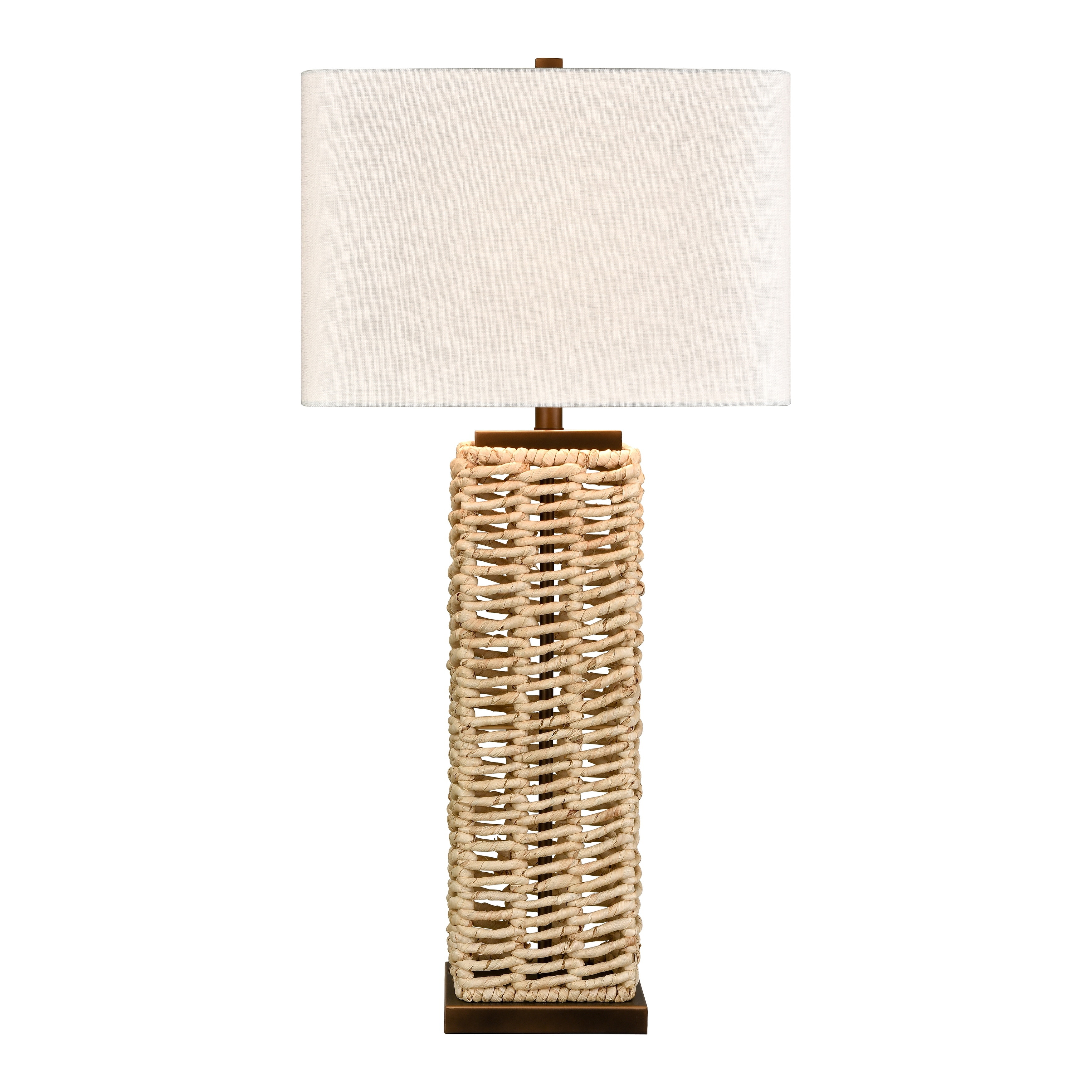 Elk Home Anderson Natural With White Linen Shade Table Lamp