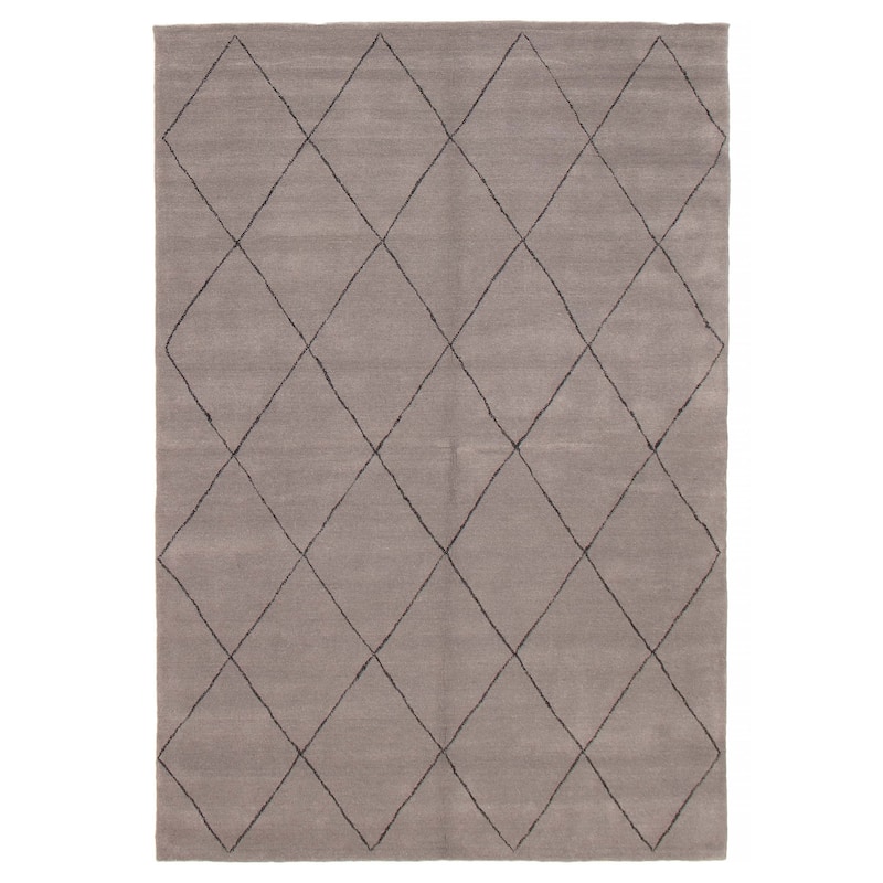 Kashkuli Gabbeh Grey Rug 6'7" x 9'8" - 6'7 x 9'8 - Grey - 6'7 x 9'8