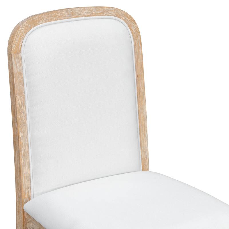 Roomfitters Dining Chair Set of 4, Upholstered Wood Chairs with Curved Back for Dining Room and Living Room