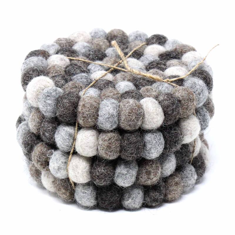 Handcrafted Felt Trivet & Coaster Set, Rose Quartz