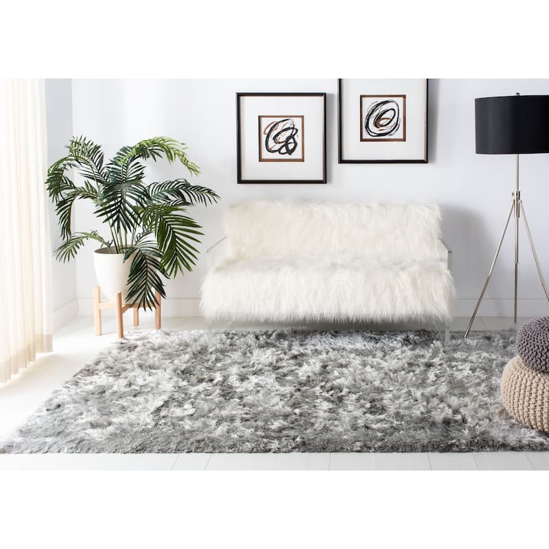 SAFAVIEH Handmade Ocean Shag Lyse Glam 2.5-inch Thick Rug