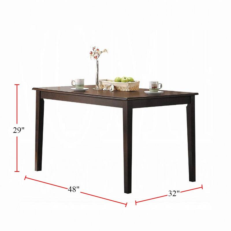 Rectangular Wooden Dining Table in Espresso Finish