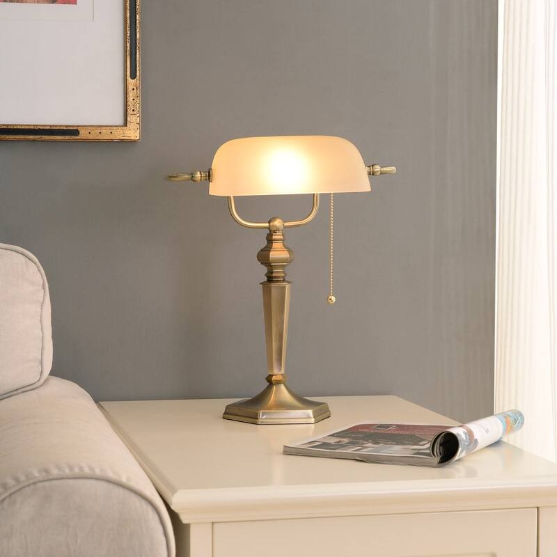 Doherty Golden Bronze Finish Banker Lamp