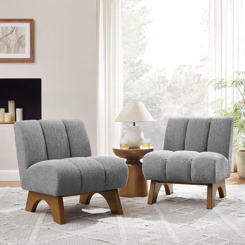 Art Leon Modern Wood and Fabric Accent Sofa Chair