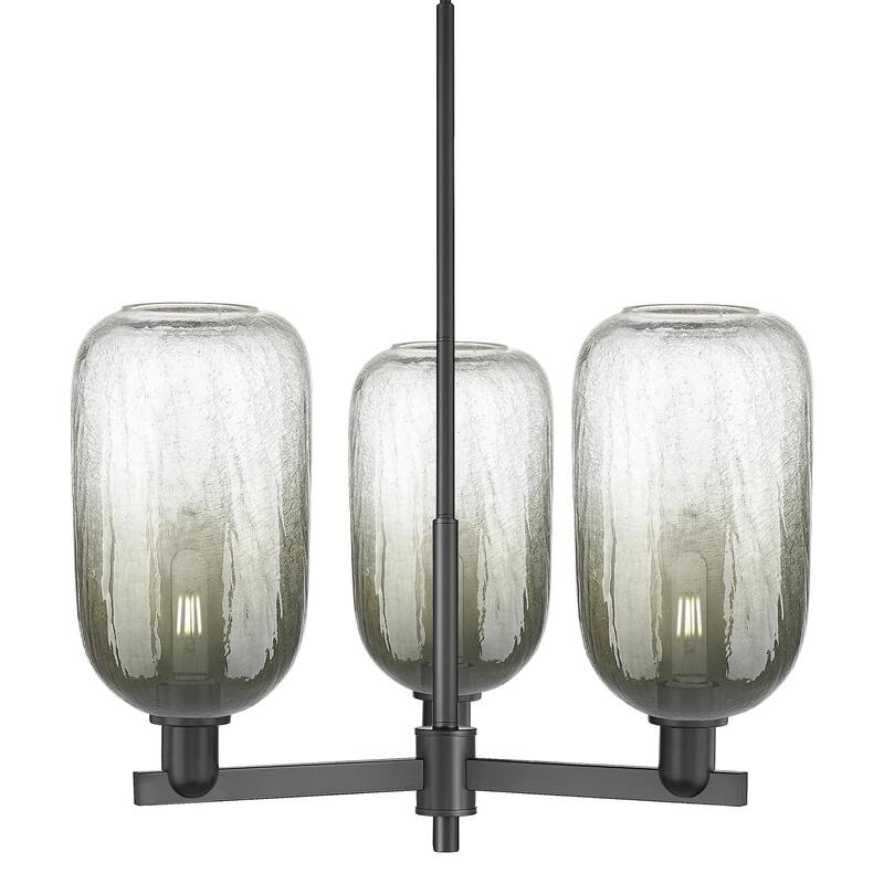 Innovations Lighting 716-3CR-17-18 Brookhaven Cloche Chandelier - Matte Black / Slate