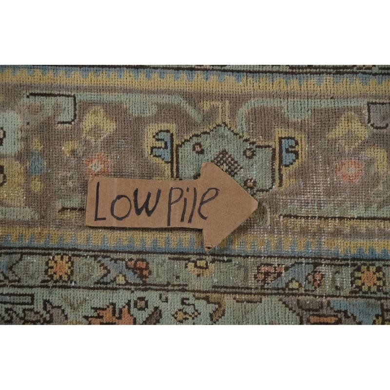 Hand Knotted Oriental 100% Wool Carpet Traditional Medallion Greys & Charcoal Tabriz Area Rug - 9' 8'' X 6' 9''